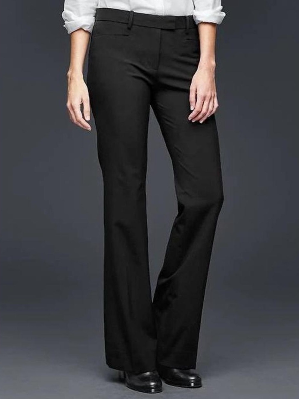 GAP | Women's Black Modern Boot Stretch Dress Pants Slacks Back Flap Pockets 6A